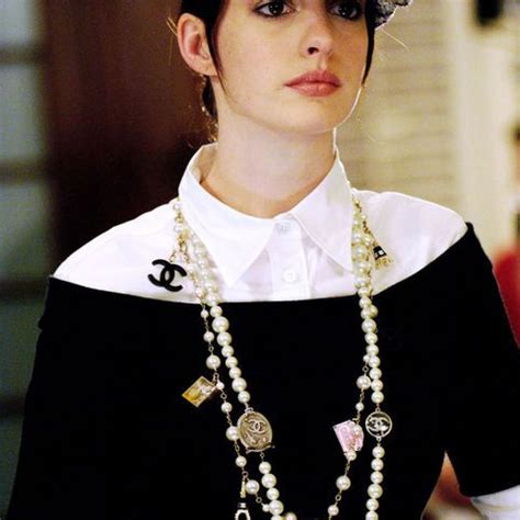 hathaway devil wears prada chanel pearl necklace|the devil wears prada wardrobe.